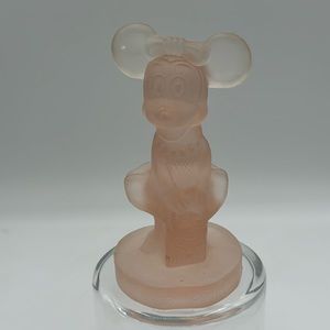 Vintage Walt Disney Productions Satin Glass Pink Minnie Mouse